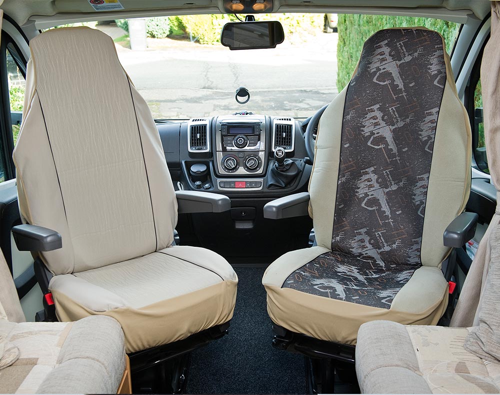 Rhinos-Autostyling FOR CITROEN DISPATCH 2020 2 Black Quilted Diamond Leather Premium Van Seat Covers Single Drivers And Double Passengers Seat Covers 1